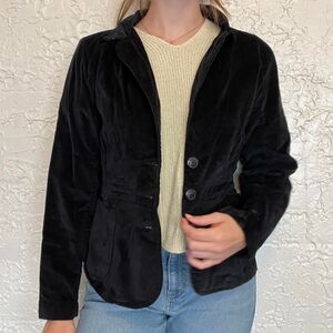 Envision Avenue Jacket Blazer Women's M Black Vintage Velvet 90s Gothic